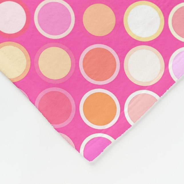 Couverture Polaire Points modernes du milieu du siècle - rose profond (Coin)