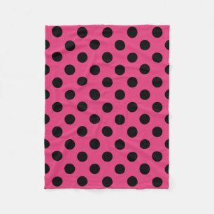 Couverture Polaire Points noirs sur fuchsia