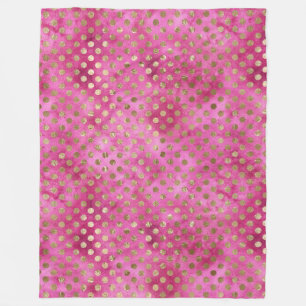 Couverture Polaire Points or d'aquarelle rose fille