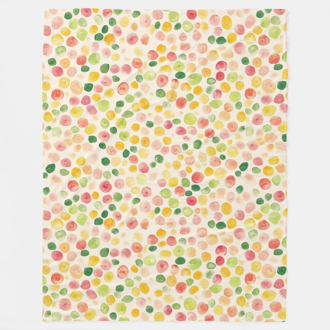Couverture Polaire Points rose menthe jaune vert fruité  (Devant)