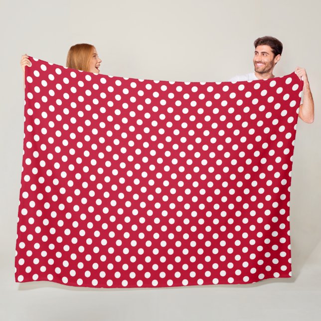 Couverture Polaire Points rouges + Polka blancs (En situation)