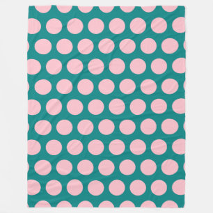 Couverture Polaire Points teal et rose