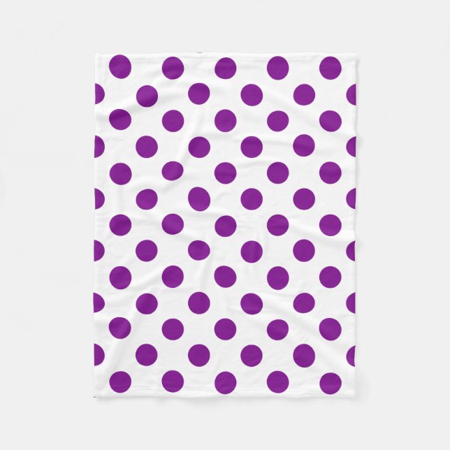 Couverture Polaire Points violets et blancs (Devant)