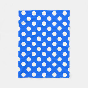 Couverture Polaire pois blancs en bleu royal