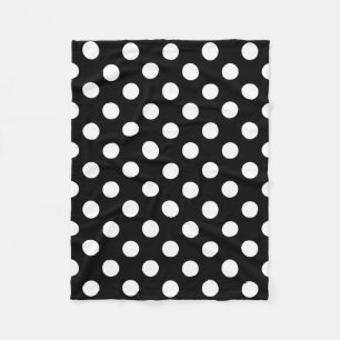 Couverture Polaire pois blancs en noir