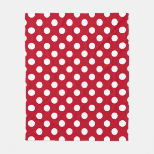 Couverture Polaire pois blancs en rouge