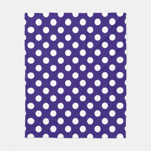 Couverture Polaire Pois blancs sur bleu foncé