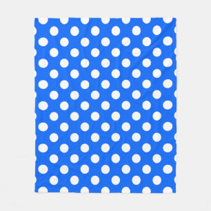 Couverture Polaire Pois blancs sur bleu royal