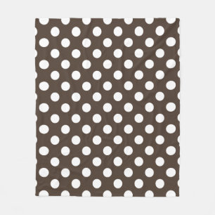 Couverture Polaire Pois blancs sur brun