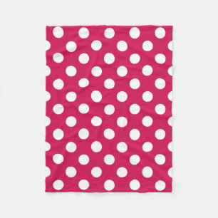 Couverture Polaire Pois blancs sur cerise