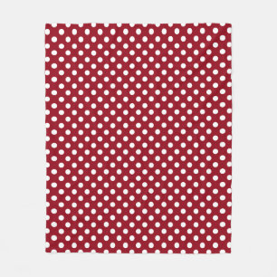 Couverture Polaire Pois blancs sur Crimson Red