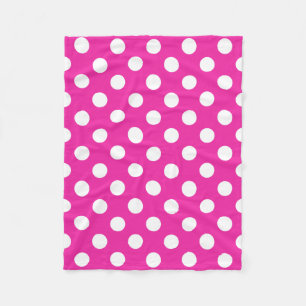 Couverture Polaire Pois blancs sur fuchsia