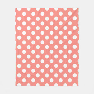 Couverture Polaire Pois blancs sur la pêche