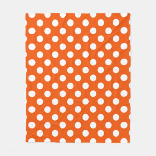 Couverture Polaire Pois blancs sur orange