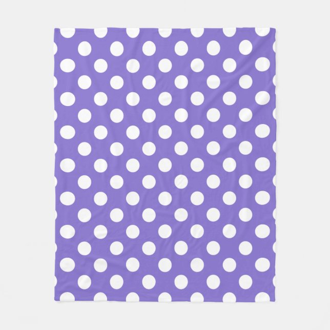 Couverture Polaire Pois blancs sur perwinkle (Devant)