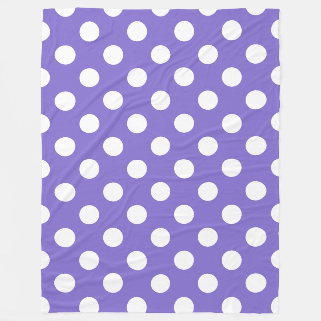 Couverture Polaire Pois blancs sur perwinkle (Devant)