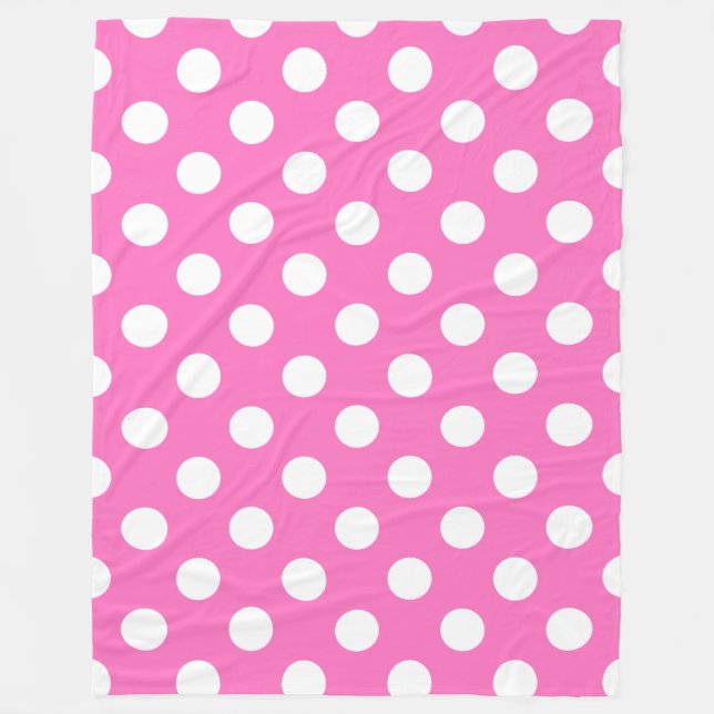 Couverture Polaire Pois blancs sur rose (Devant)