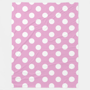 Couverture Polaire Pois blancs sur rose pâle