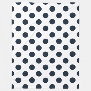 Couverture Polaire Pois bleu marine foncé