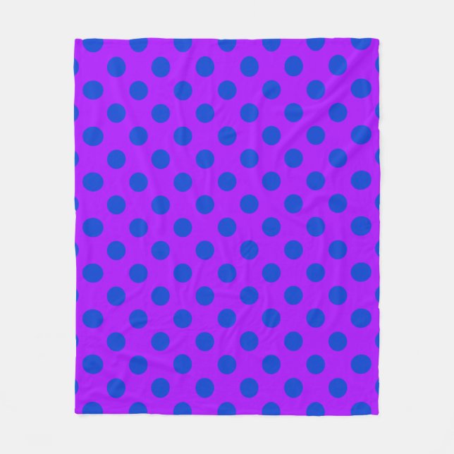 Couverture Polaire Pois bleus sur violet (Devant)