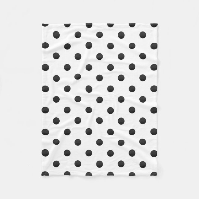 Couverture Polaire Pois d'aquarelle noir et blanc (Devant)