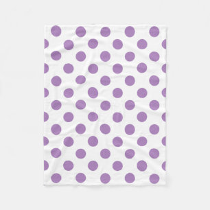 Couverture Polaire Pois de lavande sur blanc