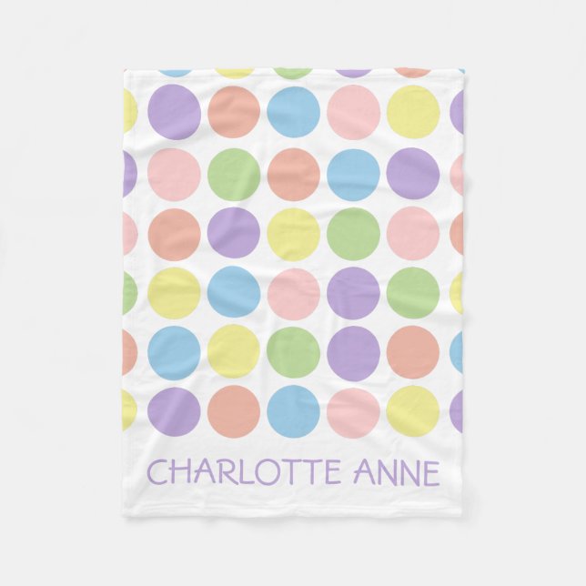 Couverture Polaire Pois doux de magasin sur le blanc personnalisé (Devant)