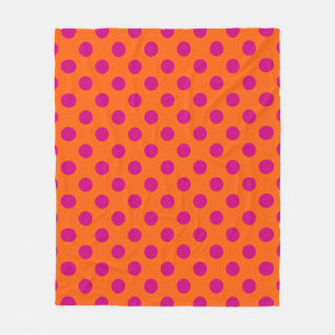 Couverture Polaire Pois Fuchsia orange
