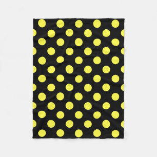 Couverture Polaire Pois jaunes sur fond noir