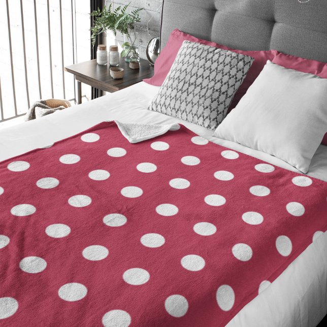 Couverture Polaire Pois modernes à la mode Red Magenta (Créateur téléchargé)