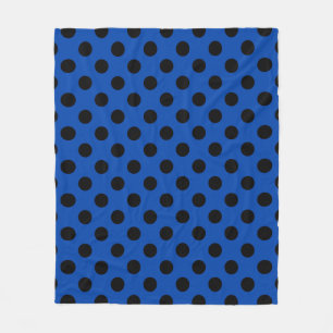 Couverture Polaire Pois noirs sur bleu royal