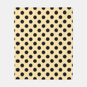 Couverture Polaire Pois noirs sur jaune pâle