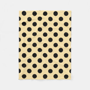 Couverture Polaire Pois noirs sur jaune pâle