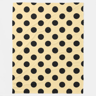 Couverture Polaire Pois noirs sur jaune pâle