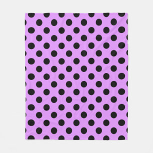 Couverture Polaire Pois noirs sur lilas