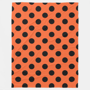 Couverture Polaire Pois noirs sur orange