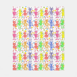 Couverture Polaire Pois Rainbow Robots