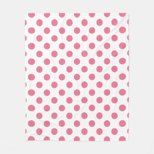 Couverture Polaire Pois rose et blanc
