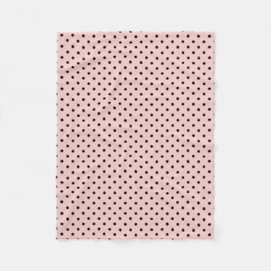 Couverture Polaire Pois rose noir