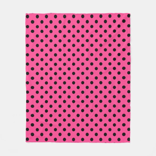 Couverture Polaire Pois roses et noirs (Devant)