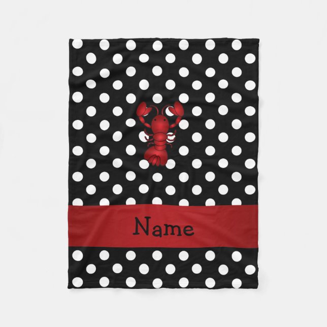 Couverture Polaire Pois rouge nommé personnalisé de noir de homard (Devant)
