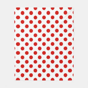 Couverture Polaire Pois rouges et blancs