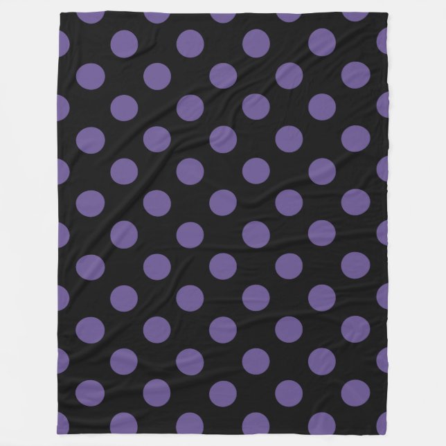 Couverture Polaire Pois ultra violets en noir (Devant)