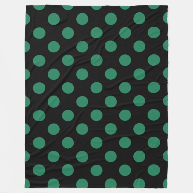 Couverture Polaire Pois vert et noir (Devant)