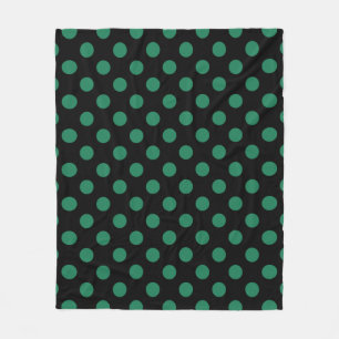 Couverture Polaire Pois vert et noir