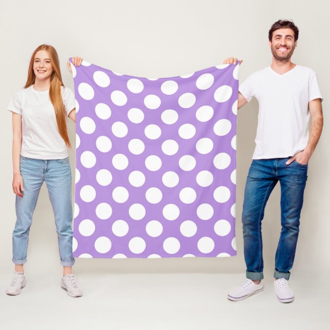 Couverture Polaire Pois violets, Motif à points Polka, points, pointi (En situation)