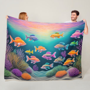 Couverture Polaire Poisson de calcaire coloré
