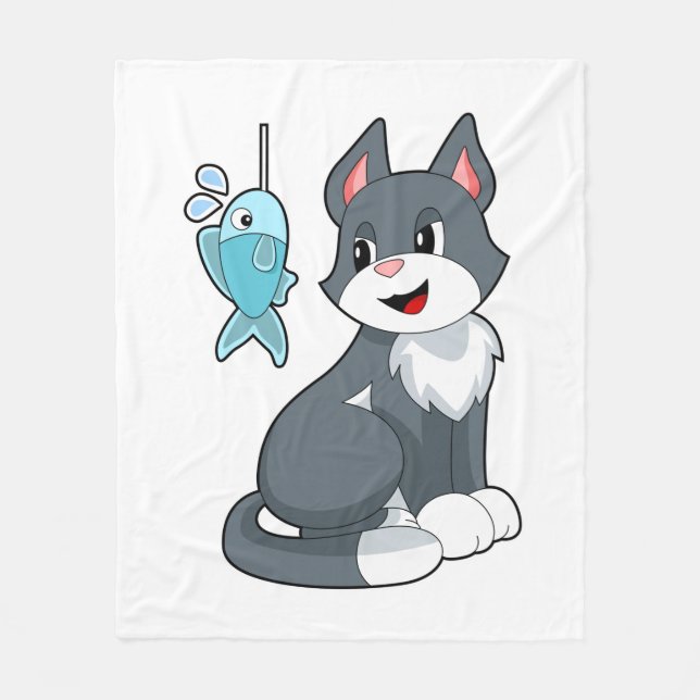 Couverture Polaire Poisson de chat (Devant)