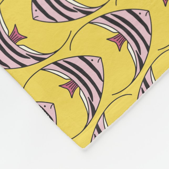 Couverture Polaire Poisson jaune vif (Coin)
