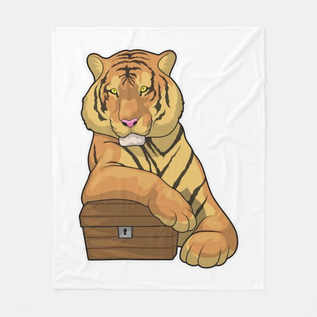 Couverture Polaire Poitrine au trésor de tigre (Devant)